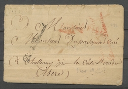 1811 Lettre Franchise Divion Du Personnel Noir + Conseiller D'Etat Rge P3130 - Lettere In Franchigia Civile