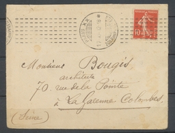 1912 Lettre Obl MACHINE CHAMBON 200 Rue Des Pyrénées Avec N°138 TB. P3742 - 1877-1920: Semi-moderne Periode