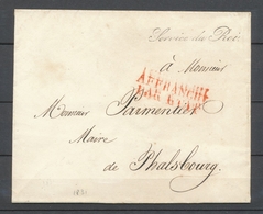 1831 Lettre En Franchise Service Du R O I En Noir, Type Rare. Superbe. P3904 - Cartas Civiles En Franquicia