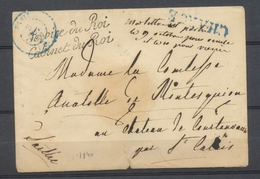 1840 Lettre En Franchise Service Du R O I/Cabinet Du R O I +CAD Bleu Paris P3906 - Civil Frank Covers