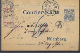 1897 Germany Karte 1 1/2 Pfennig + 2*3p Cancelled NUERBERG SCARCE. P3973 - Andere-Europa