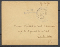 1949 Lettre Aviso LA GRACIEUSE + POSTE AUX ARMEES TOE P4010 - Armeestempel (vor 1900)