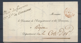 1848 Lettre En Franchise Griffe Minre Des Finances Don Gale Des Domaines P4078 - Civil Frank Covers