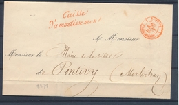 1848 Lettre En Franchise Griffe Rouge Caisse D'Amortissement P4079 - Cartas Civiles En Franquicia