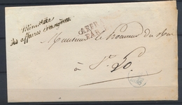 1830 Lettre En Franchise Avec Griffe Ministre Des Affaires étrangères P4086 - Burgerlijke Brieven Zonder Portkosten