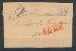 1834 Lettre En Franchise Griffe Ministère De La Guerre En Bleue P4090 - Frankobriefe