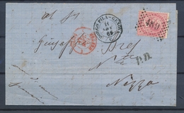 1869 Lettre Italie 40c Obl 489 CAD BORGO-PILA GENOVA Pr NIZZA P4506 - Autres - Europe