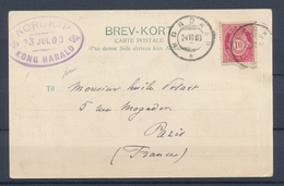 1903 Norvege CP à 10 Ore Obl NORKAP/KONG HARALD Superbe P4509 - Autres - Europe