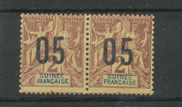 Colonie GUINEE N°48 Et 48(A) 05 Sur 2c Chiffre Espacée Se Tenant. N* TTB P5059 - Unused Stamps
