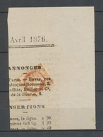 Cérès N°51 2c Rouge-brun Annulation Typo Des Journaux Sur Fragment P5087 - Otros & Sin Clasificación