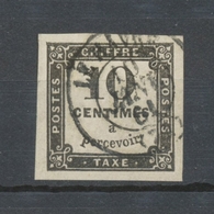 France Timbres-Taxe N°2A 10c Noir Type II Obl. Petit CAD. TTB. P5134 - 1859-1959 Mint/hinged