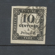 France Timbres-Taxe N°2A 10c Noir Type II Obl. Petit CAD. TTB. P5137 - 1859-1959 Nuovi