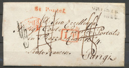 1829 Lettre Taxée 18d Pontet + IT Rge Puis à Détaxer + Marque De Vérif. P5190 - Cartas Civiles En Franquicia