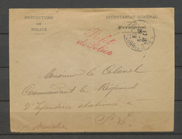 1903 Enveloppe En Franchise Griffe Rouge Préfet De Police. P5198 - Cartas Civiles En Franquicia