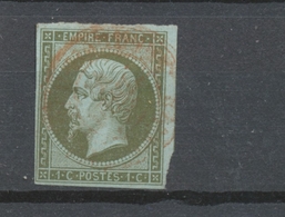 Napoléon III N°11, 1c Olive 1 Voisin CAD Imprimés Rge SIGNE CALVES C. 150€ P988 - 1853-1860 Napoléon III
