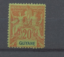 GUYANE N°36, 20c Brique Sur Vert NEUF* COTE 27€ T2081 - Ungebraucht