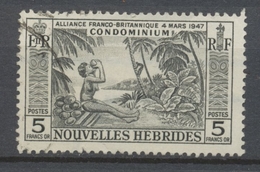 1957 COLONIE NOUVELLES HEBRIDES N°185 5f Noir Noix De Coco Oblitéré TB V136 - Collezioni & Lotti