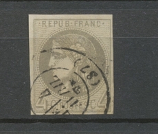 Timbre BORDEAUX 4c. Gris Foncé Obl. C.17 Nuance Rare, Superbe X1104 - 1870 Uitgave Van Bordeaux