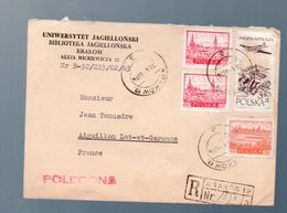 Krakow (Pologne) Lettre Recommandée 1963 Avec 3 Timbres (PPP23198) - Frankeermachines (EMA)