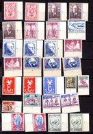 Belgique 1956-58, Timbres Neufs Avec Numéro De Planche Différents - ....-1960