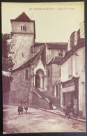 CPA SALIES DE BEARN EGLISE ST VINCENT  (65) ANIMEE HOMME FEMME LA PETITE GIRONDE F BINET DEPOT CENTRAL JOURNAUX - Bearn