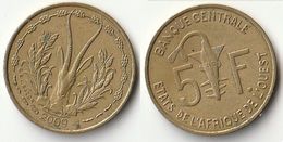Pièce De 5 Francs CFA XOF 2009 Origine Côte D'Ivoire Afrique De L'Ouest (v) - Côte-d'Ivoire