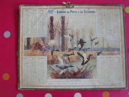 Almanach Des PTT . Calendrier Poste 1927. Affut Aux Canards. Chasse - Big : 1921-40