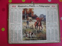 Almanach Des PTT . Calendrier Poste 1934. Chasse à Courre - Grossformat : 1921-40