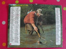 Almanach Des PTT. Cantal. Calendrier Poste 1986. Pêche, Chasse - Groot Formaat: 1981-90