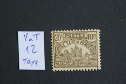 1908, MADAGASCAR Y&T NO TA 12, 20 C  PALAIS ROYAL DE TANANARIVE  NEUF MH** TB... - Impuestos