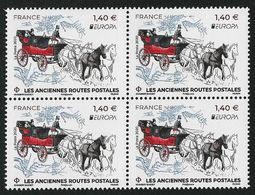 FRANCIA /FRANCE /FRANKREICH - EUROPA 2020 - "ANTIGUAS RUTAS POSTALES - ANCIENT POSTAL ROUTES" - BLOQUE De 4 - N - 2020