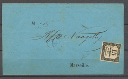 1865 Avis Avec Taxe 15c Noir Paquebot JUNON Ligne Du Levant (coton) X1368 - 1859-1959 Lettres & Documents