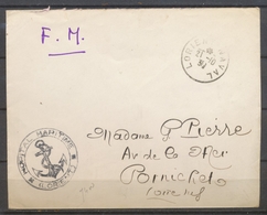 1939 Enveloppe Obl. LORIENT-NAVAL, Cachet Ancre, Superbe X1446 - Correo Marítimo