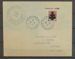 1944 Env. Libération AUDIERNE Finistère Obl Du 20-9-44. TB. Signé Calves. X2515 - 2. Weltkrieg 1939-1945