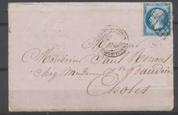 1862 Env. N°14 Obl Grille + CAD Militaire Rome 2ème Division TB; Certif. X2648 - Legerstempels (voor 1900)