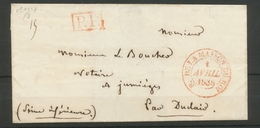 1838 Lettre PP Rouge + CAD N°4325 B. DE LA MAISON DU ROI Rouge Superbe X2662 - Burgerlijke Brieven Zonder Portkosten