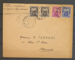 1944 Env. Affranchit Avec Timbres Taxes En Remplacement Des Figurines … X2871 - 1859-1959 Briefe & Dokumente