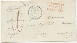 1857 Enveloppe Cachet Paquebot GANGE * + PIROSCAFI POSTALI FRANCESI X3112 - Marques D'entrées