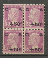 1928 France Caisse Amortissement N°251 +50 S 1f 50 Lilas Bloc De 4 N** X3580 - Nuevos