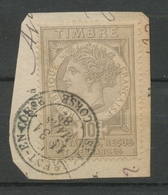 1882 Timbre Fiscal 10c Gris Oblitéré Postalement Càd St-Florent-en-Corse X3814 - Autres & Non Classés