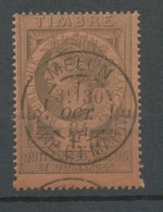 1884 Timbre Fiscal Quittances 1F Noir S.brique Obl Postale Càd Melun S&M X3820 - Andere & Zonder Classificatie