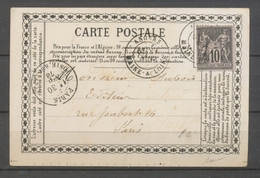 1878 CP Privée, LACHESE & DOLBEAU Angers, 10c. Sage Obl., SUP X3874 - Krieg 1870