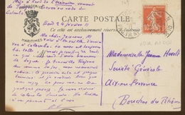 1911 CP PAQUEBOT/LOUQSOR, Grand Cachet Bleu Des Messagerie Maritimes X3875 - Poste Maritime