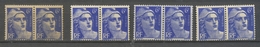 Timbre France N°720, 4 Paires(nuances) Les Types 1 Et 2 Se Tenant,Neuf** X3920 - Non Classificati