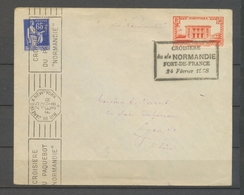 1938 Lettre Martinique, 50c. CROISIERE/du S/S NORMANDIE/FORT DE France X3941 - Colecciones