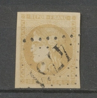 Timbre BORDEAUX 10c. Bistre VERDATRE Obl. GC 4751, Superbe X3968 - 1870 Emission De Bordeaux