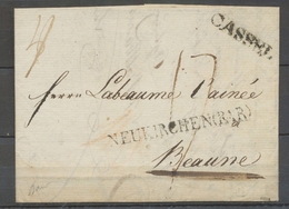 1812 Lettre NEUKIRCHEN (PAR) + CASSEL, Rare Noir, TB X4109 - Sonstige - Europa