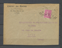 1927 Lettre N°202, 75c Rose CASSURE BORD DE GAUCHE Obl. RR, Superbe X4519 - Non Classificati