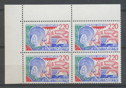 Variété N° 2556, Thermalisme, Valeur En ROUGE, Bloc De 4 Cdf X4540 - Zonder Classificatie