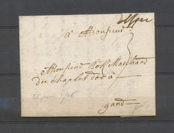 1706 Lettre Marque Manus. Iper (Ypres), Occupation Française Rare X4585 - Europe (Other)